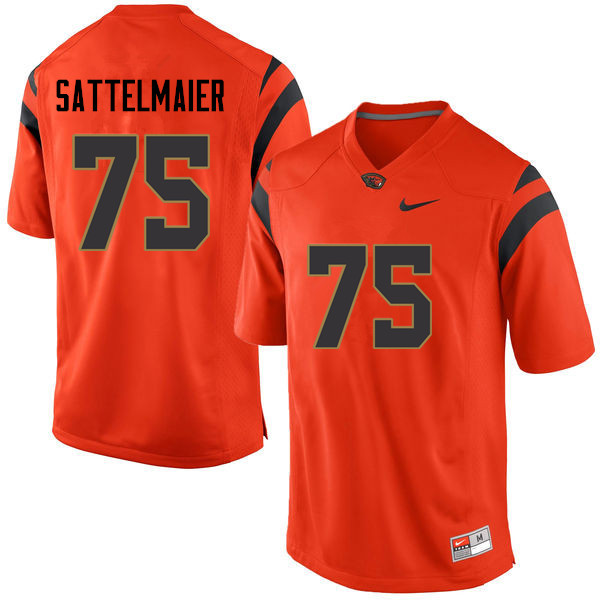 Youth Oregon State Beavers #75 Justin Sattelmaier College Football Jerseys Sale-Orange